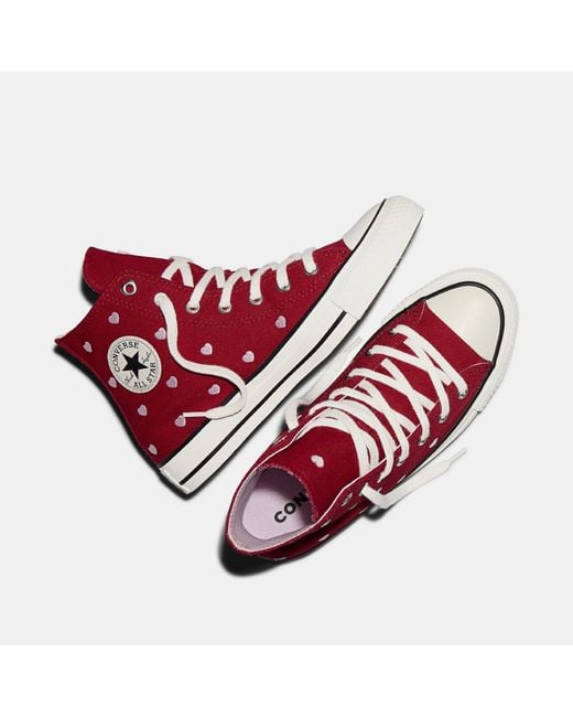 Converse Red Chuck Taylor All Star Canvas High-Top Trainers