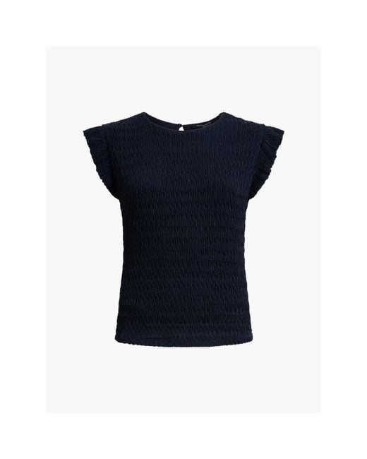 French Connection Blue Fc Zinnia Frill Top Ld64