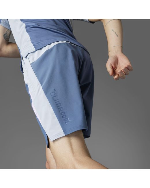 Adidas Blue Climacool Colorblock Shorts for men