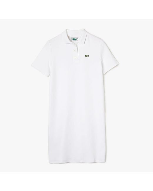 Lacoste White Trumpet Sleeve Piqué Polo Dress