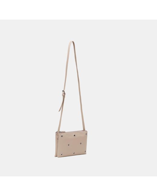 Firetrap White Faux Leather Double Zip Crossbody Bag