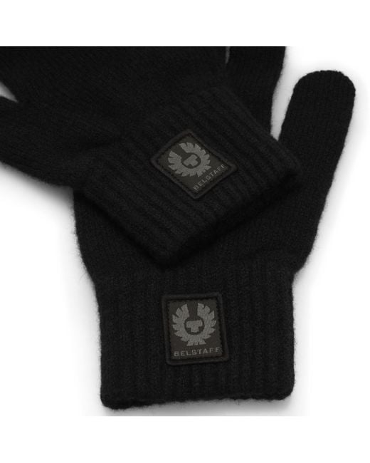 Belstaff Black Dock Knitted Gloves