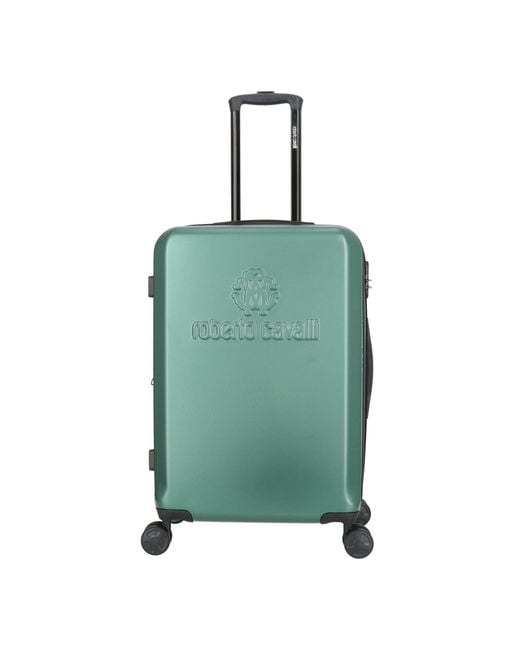 Roberto Cavalli Green Classic Logo Hard Suitcases