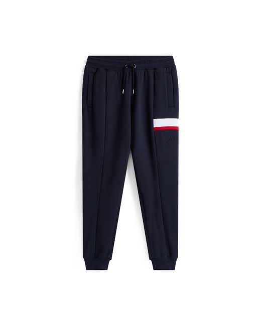 Tommy Hilfiger Blue Sleeve Tape Fleece Tapered Fit Joggers for men