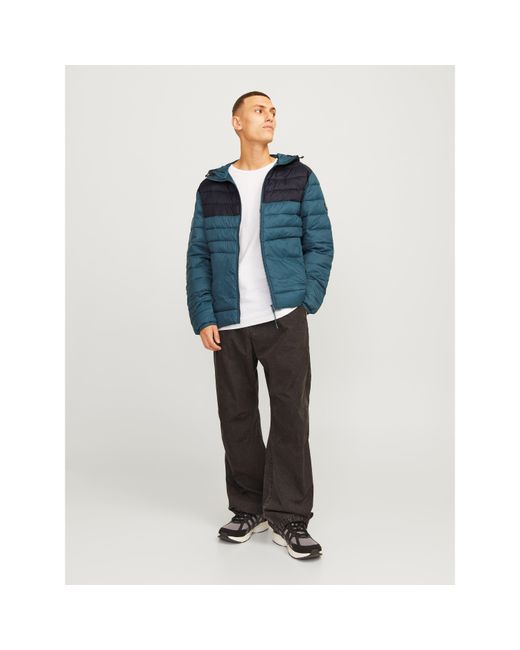 Jack & Jones Blue Quilted Puffer Jacket for men