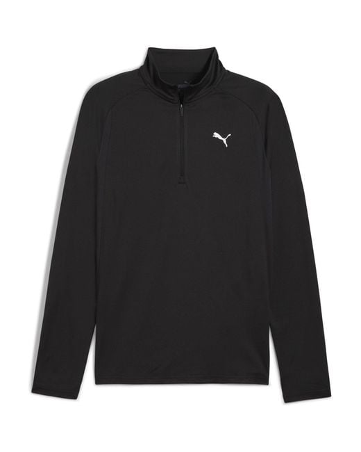 PUMA Black Tad Qz Long Sleeve Performance Gym Top for men