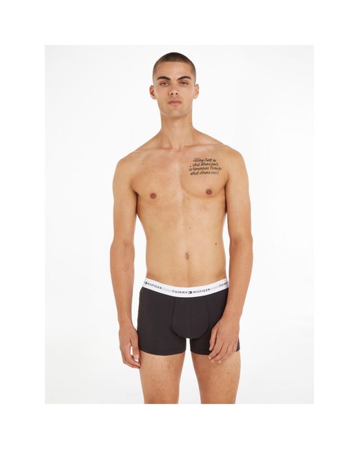 Tommy Hilfiger White 3-Pack Logo Waistband Trunks for men
