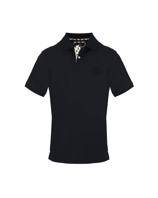 Aquascutum Black Polo Short Sleeve Polo Shirt for men