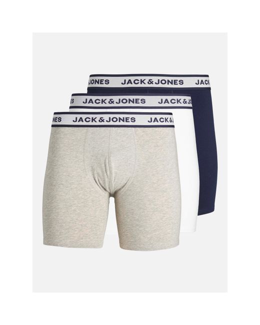 Jack & Jones Blue Jack 3-Pack Solid Boxer Briefs Plus Size for men