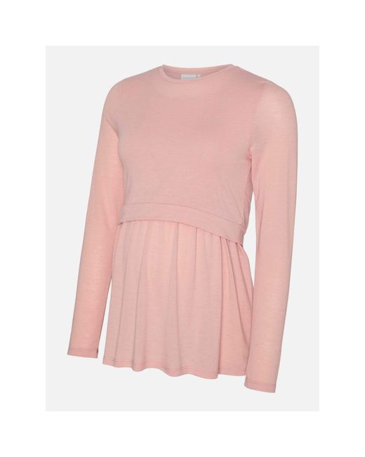 Mama.licious Pink Mama Mlanabella Puff Sleeve Top