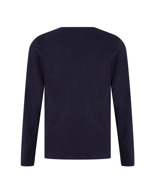 C P Company Blue Cotton Long Sleeve Crew Neck T-Shirt for men