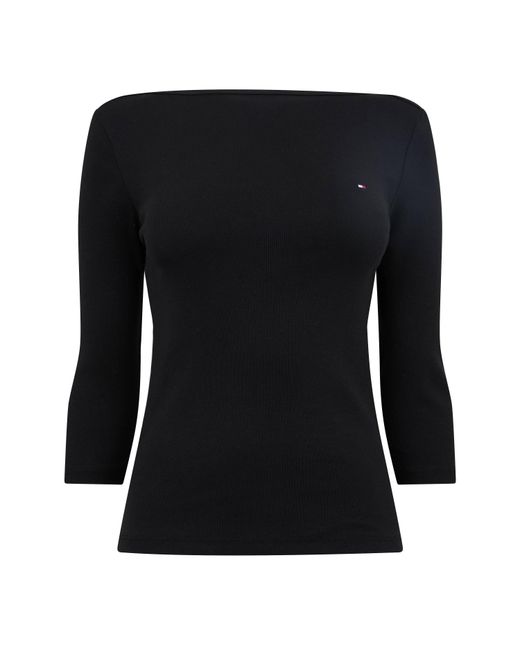 Tommy Hilfiger Black Cody Slim Boat Neck Long-Sleeve T-Shirt