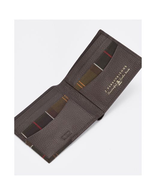 Barbour Gray Tabert Leather Wallet for men