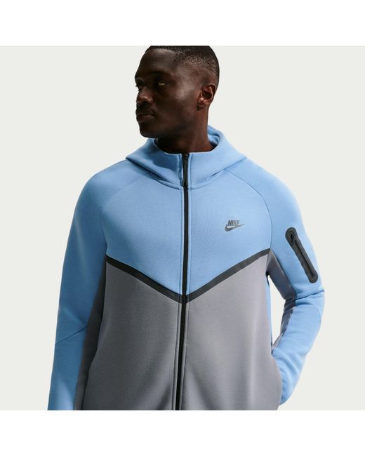 Nike Blue Tech Fleece Hoodies for men