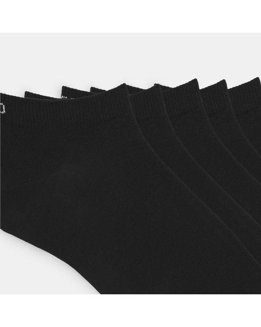 HUGO Black Cotton Blend 6-Pack Trainer Socks for men