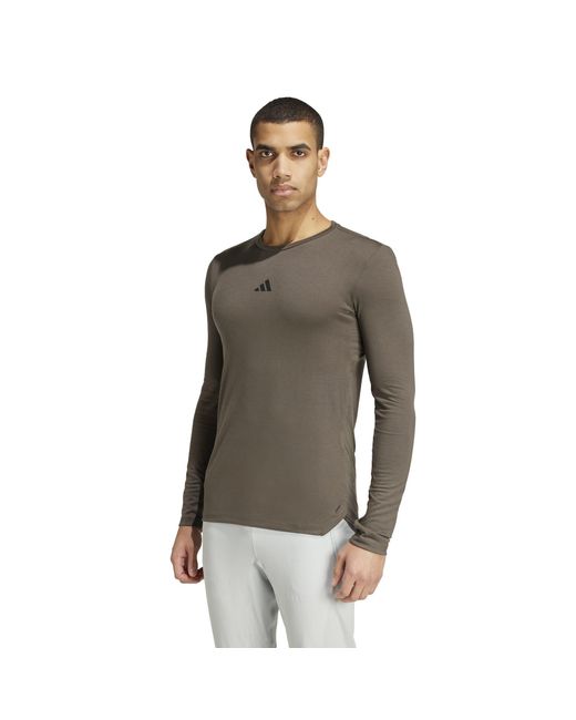 Adidas Green Workout Long-Sleeve Top for men