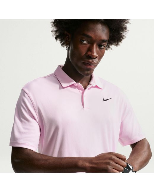 Nike Pink Short Sleeve Performance Polo Shirt for men