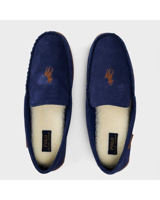 Polo Ralph Lauren Blue Brenan Moccasin Slippers for men