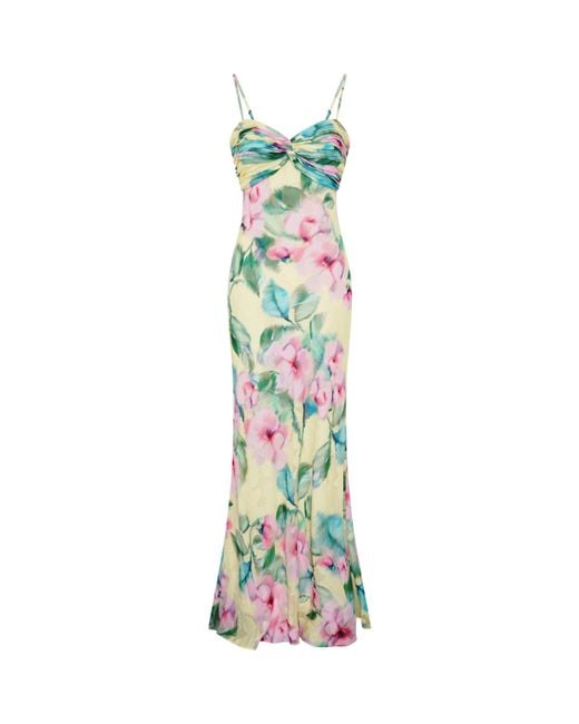 Gina Bacconi Natural Marge Burnout Print Maxi Dress