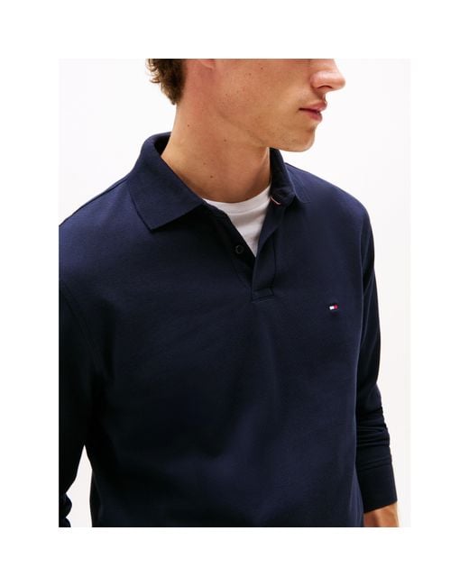 Tommy Hilfiger Blue 1985 Long Sleeve Polo Shirt for men