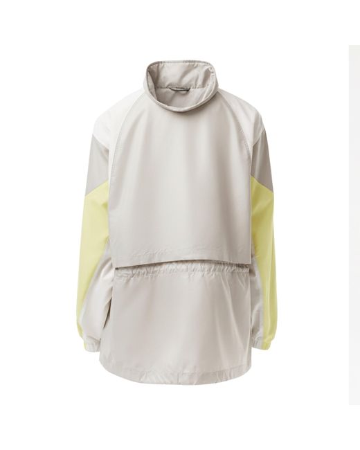 Lacoste White Oversized Hooded Colourblock Jacket