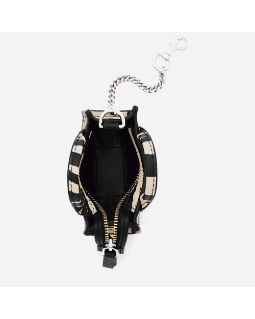 Marc Jacobs Black Lth Nano Chrome Charm