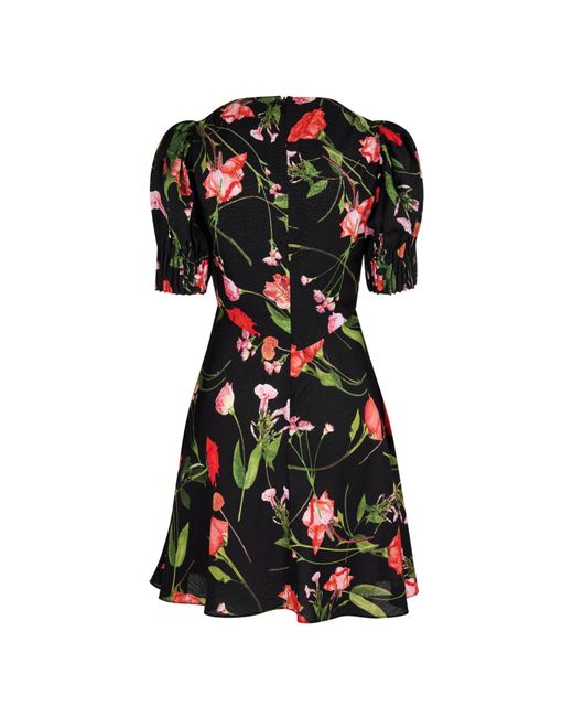 Ted Baker Black Sienno Mini Puff Sleeve Tea Dress