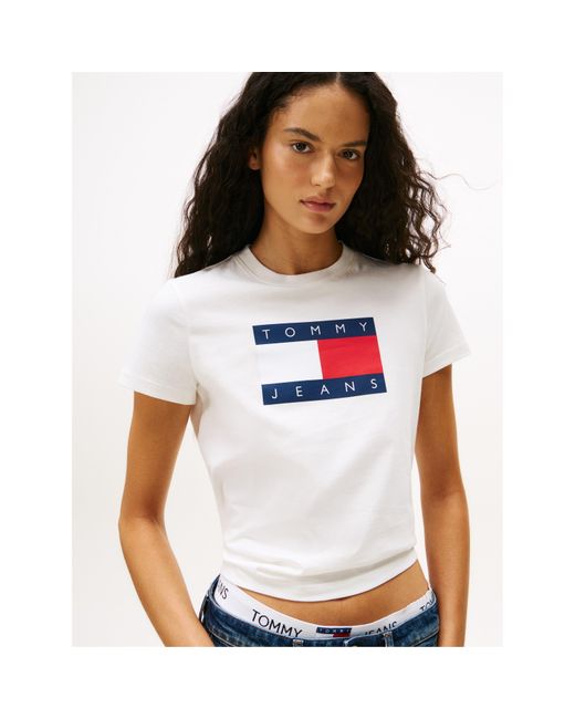 Tommy Hilfiger White Tj Badge Rib Regular Fit T-Shirt