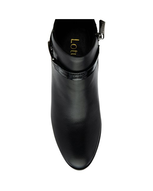Lotus Shoes Black Adelaide Heeled Ankle Boots