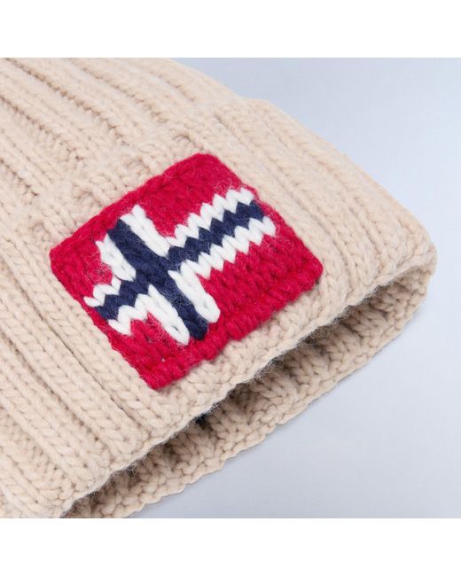 Napapijri White Semiury Beanie Hat Adults