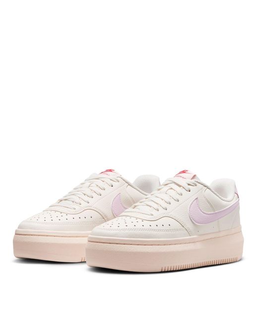 Nike Pink Court Vision Alta Leather Trainers