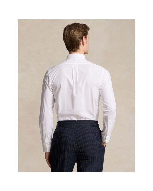 Polo Ralph Lauren White Slim Fit Poplin Long-Sleeve Shirt for men