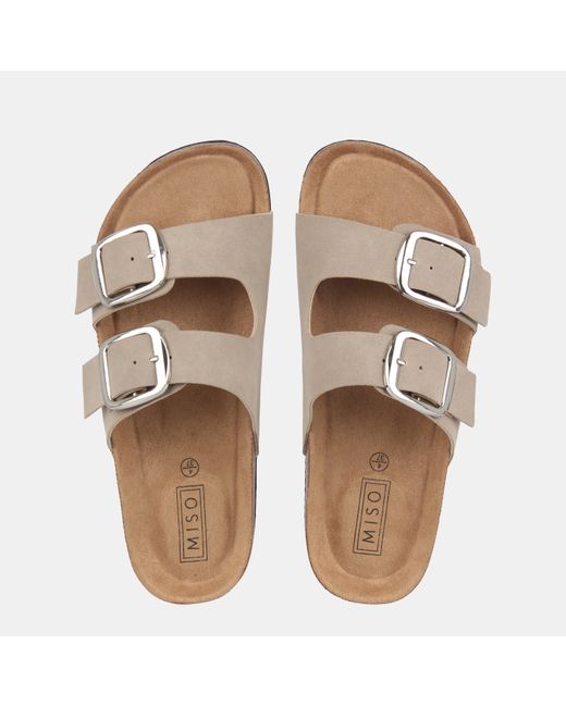 Miso Brown Birki Flat Sandals