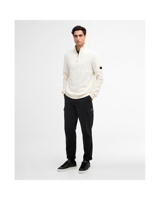 Barbour White Kaspian Half-Zip Sweatshirt for men