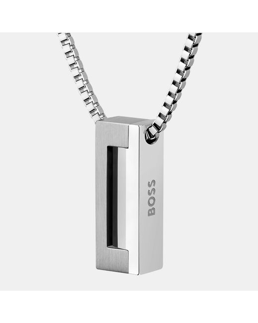 Boss Metallic Gents Stainless Steel Candor Necklace for men