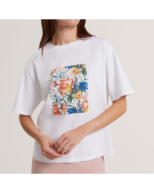 Ted Baker White Graphic Print Tee