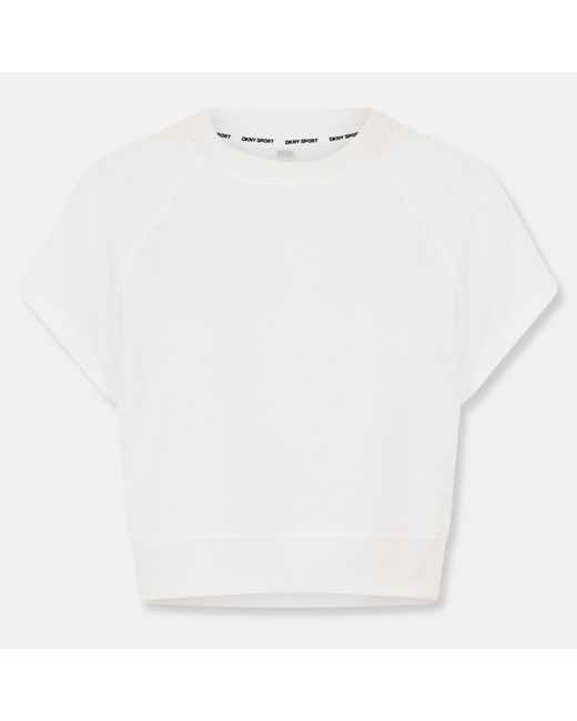 DKNY White Logo Crew Neck Jumper