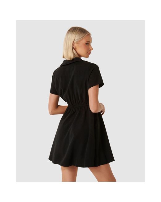 Forever New Black Avana Skater Shirt Dress