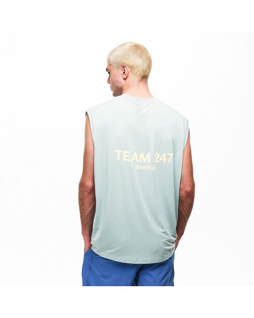 REPRESENT 247 Blue Team Tank Performance Gym Vest for men