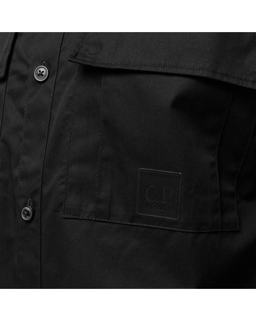 CP COMPANY METROPOLIS Black Short-Sleeve Oxford Shirt for men