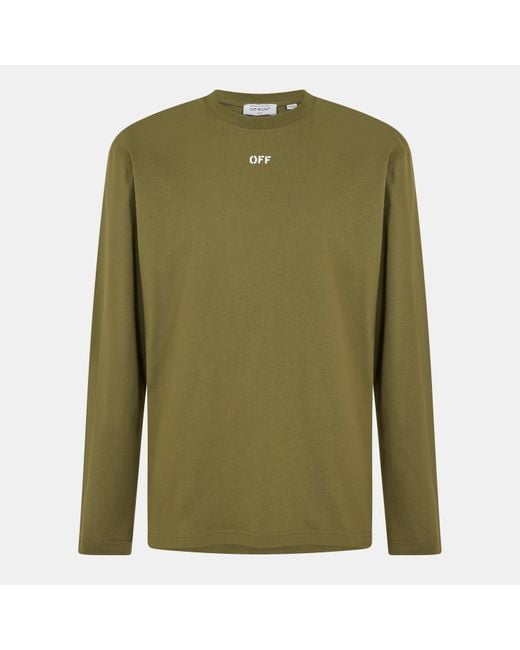 Off-White c/o Virgil Abloh Green Skate Long Sleeve T-Shirt for men