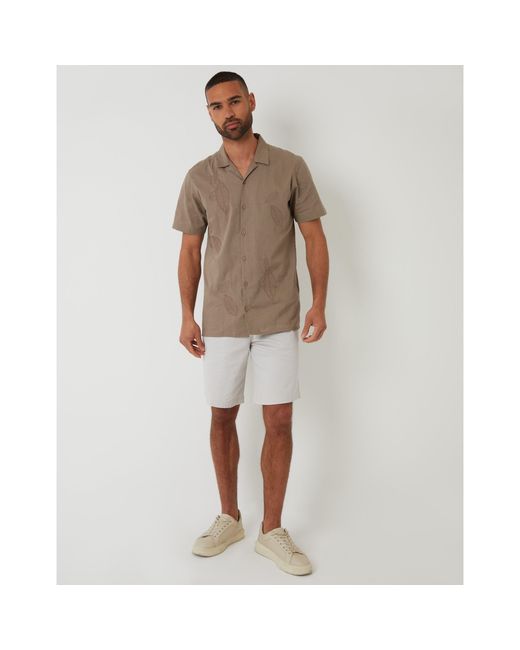 Threadbare Brown Maples Short-Sleeve Patterned Shirt for men
