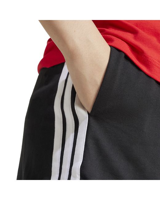 Adidas Black Essentials 3 Stripe Shorts