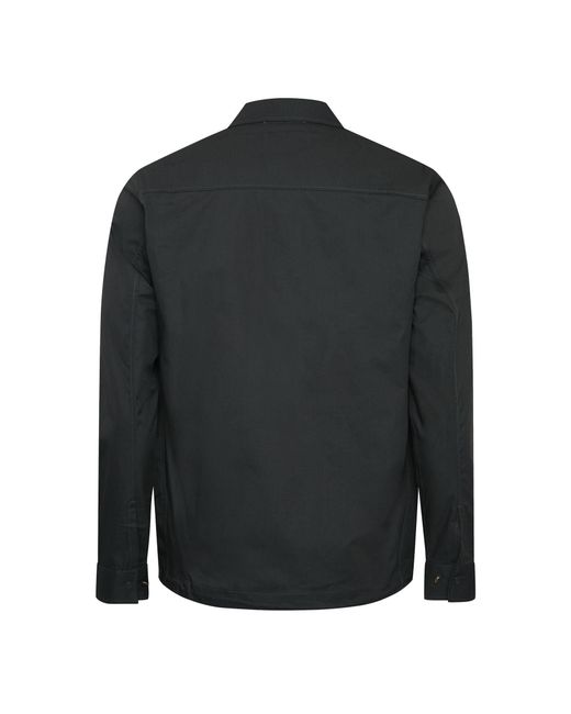 C P Company Black Metropolis Series Gabardine Zip Overshirt for men