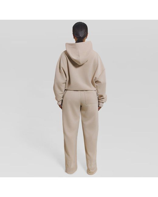 Mars the Label Natural Kiera Open Hem Fleece Jogging Bottoms