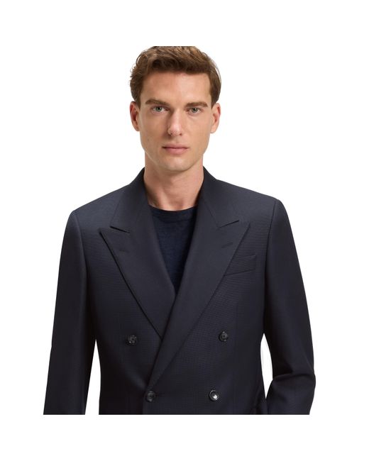 Boss Blue Double Breasted Stretch Full Lining Suit Jacket for men
