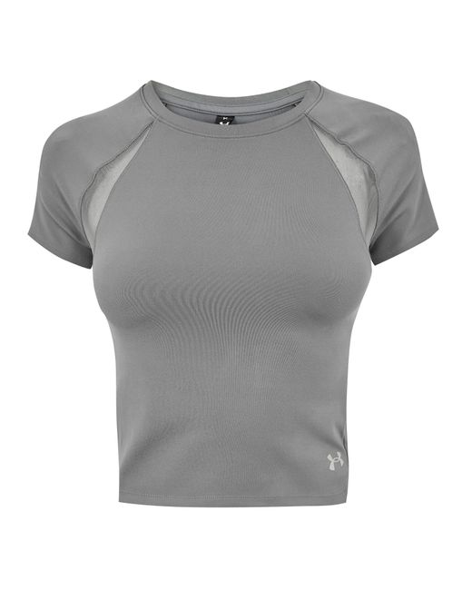 Under Armour Gray Motion Mesh Short Sleeve Performance Gym Top
