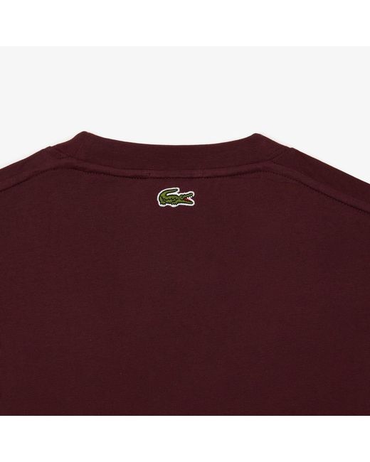 Lacoste Red Signature Print Cotton T-Shirt for men