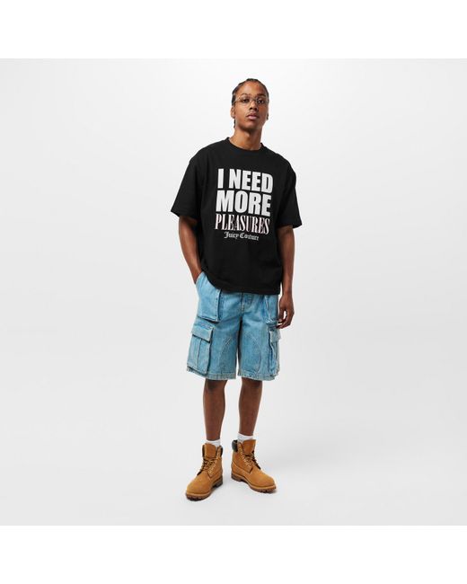 Pleasures Black X Juicy Couture Slogan T-Shirt for men