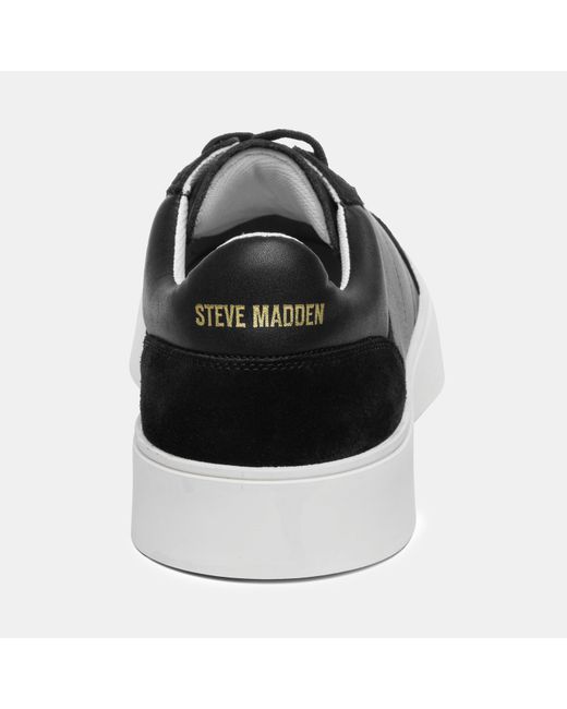 Steve Madden Black Lyonell Court Trainers for men